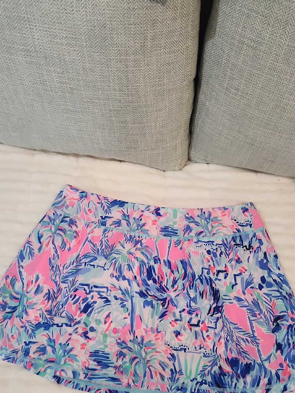 Lilly Pulitzer Pink, Blue & Green Palm-Print Skort